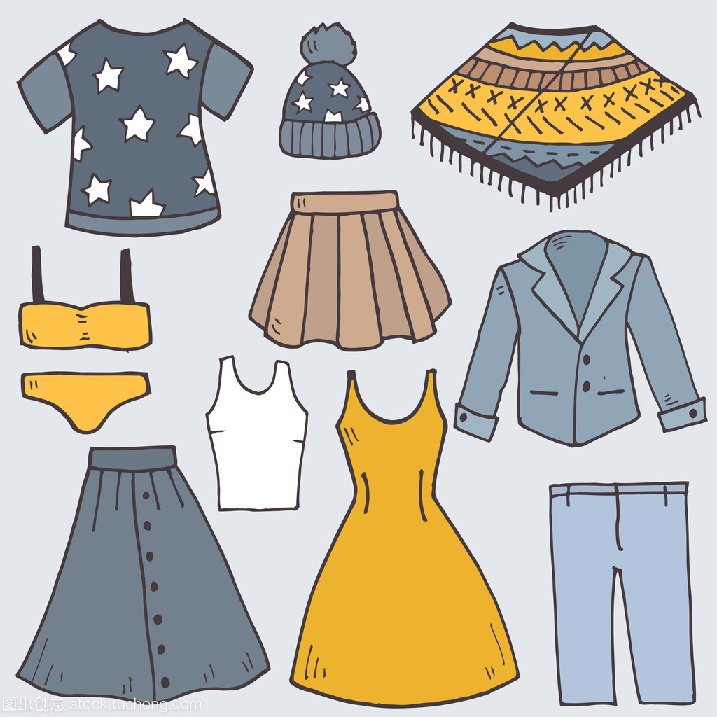 卡通無縫模式服裝圖標(biāo)